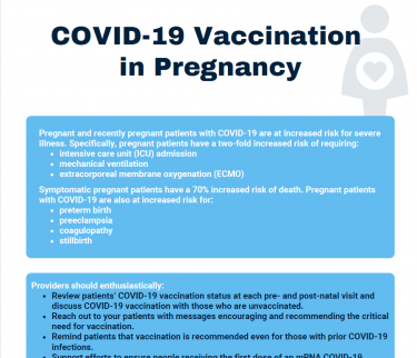 COVID-19 Vaccination in Pregnancy- Providers