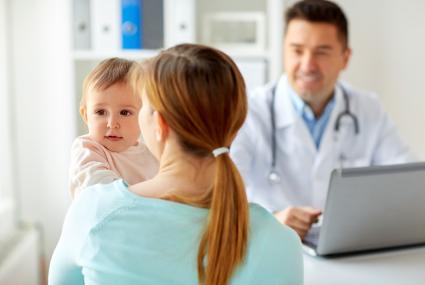 Mother and child at doctor's office