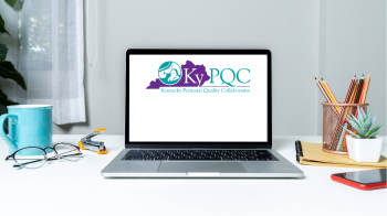 Laptop with KyPQC Logo On Screen