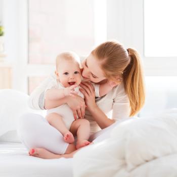 Mother holding baby