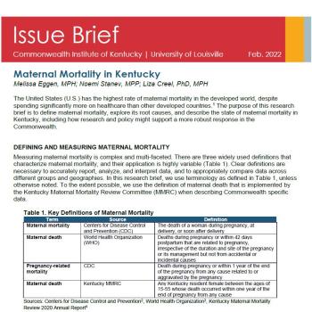 Maternal Mortality 