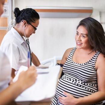 Pregnant patient with healthcare team