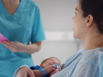 New mother receiving care